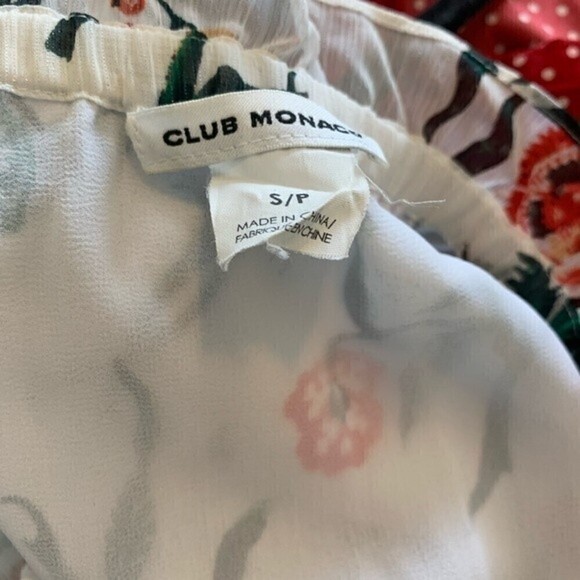 Club Monaco White Floral Print Janou Blouse Size S - Picture 7 of 9
